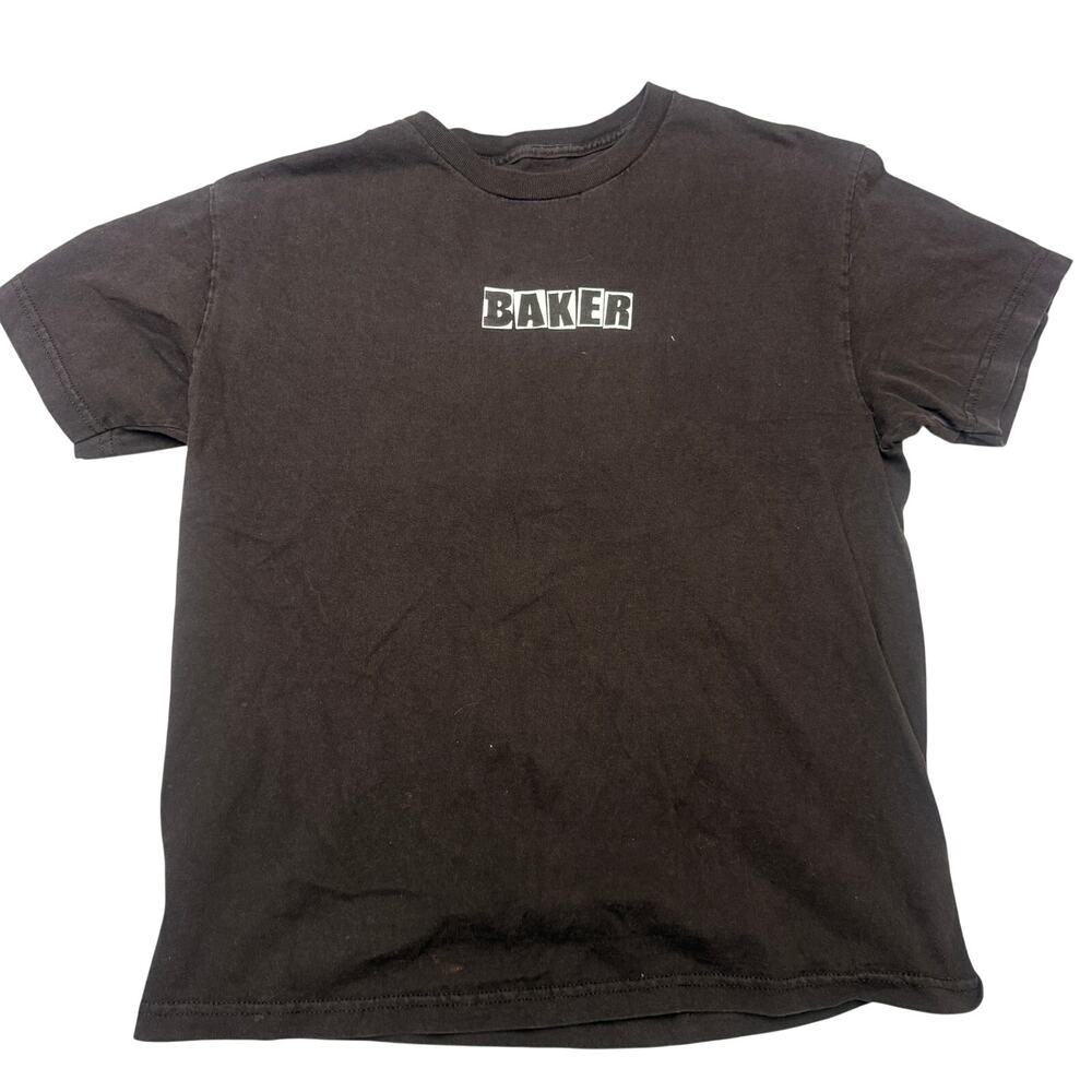 Baker Skateboard Logo Faded Short Sleeve T Shirt Men's Large Y2K Skater